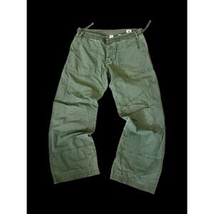 Y2K Chip N Pepper Womens Military Green Wide Leg Pants Sz 32x30 90's Designer